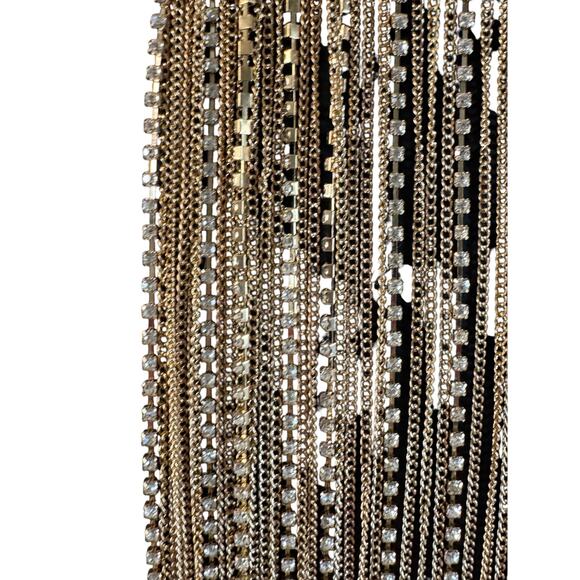 Gold-toned and rhinestone bib necklace. 19.75” length necklace. - Picture 3 of 12